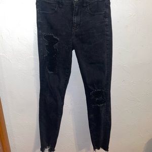 Size 8 Black Ripped American Eagle Jeans